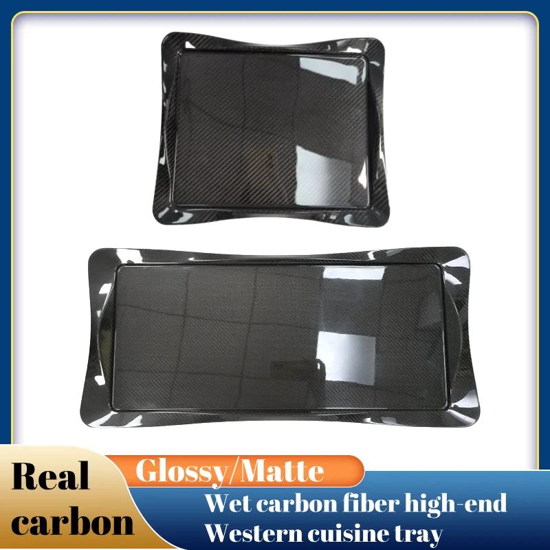 Bandeja para servir de fibra de carbono seca 3K, patrón de tejido de sarga, placa liviana y duradera