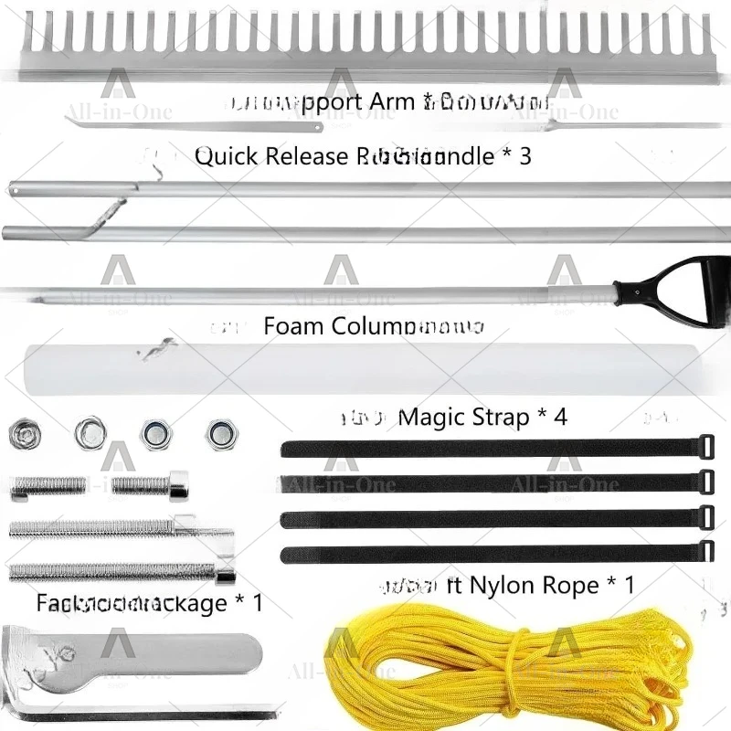 37 Tooth 36 Inch Premium Aluminum Rake Lawn Rake Leaf Rake Lake with Foam Rope