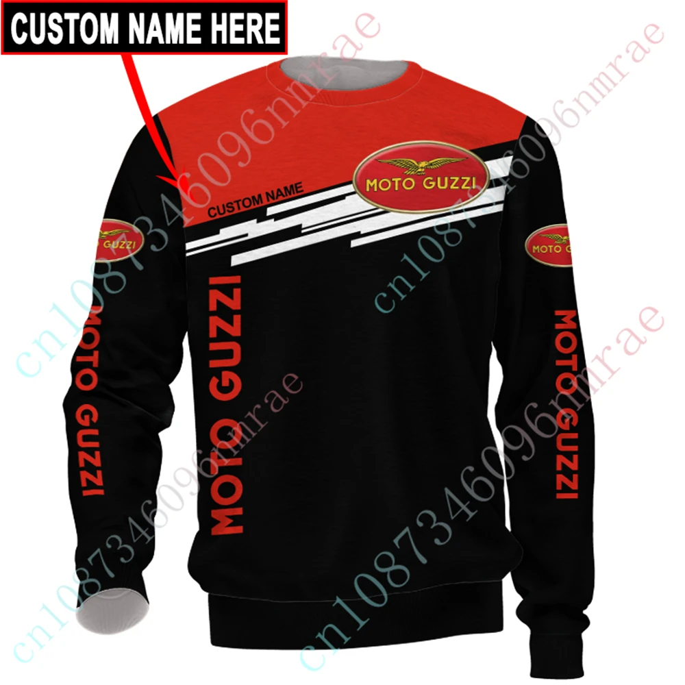 Moto Guzzi T Shirt For Men Women Luxury O Neck Long Sleeve Anime Sweatshirt Casual Oversized T-shirt Unisex Clothing Custom Logo