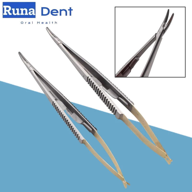 

Зубоврачебные иглодержатели Castroviejo 14-16 см, изогнутые, из нержавеющей стали, хирургические инструменты, стоматологические инструменты