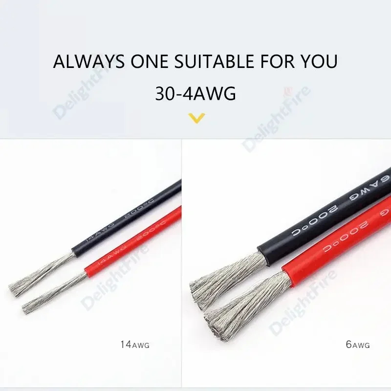 Red Black Flexible Silicone Cable 22 20 18 16 AWG Soft Tinned Copper Electrical Wire For Car Battery Automotive Wiring UL3135