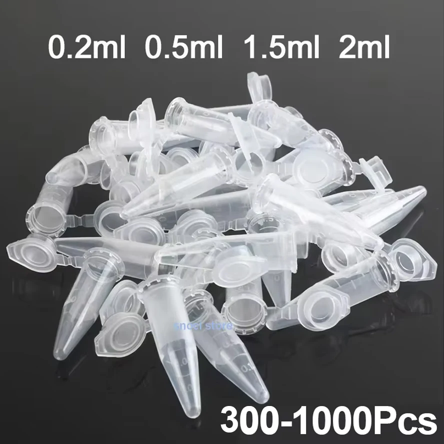 0.2/0.5/1.5/2mlpcr tube tube à centrifuger tube ep laboratoire tube à essai en plastique transparent flacon à centrifuger bouchon à pression bouteille de graine expérience