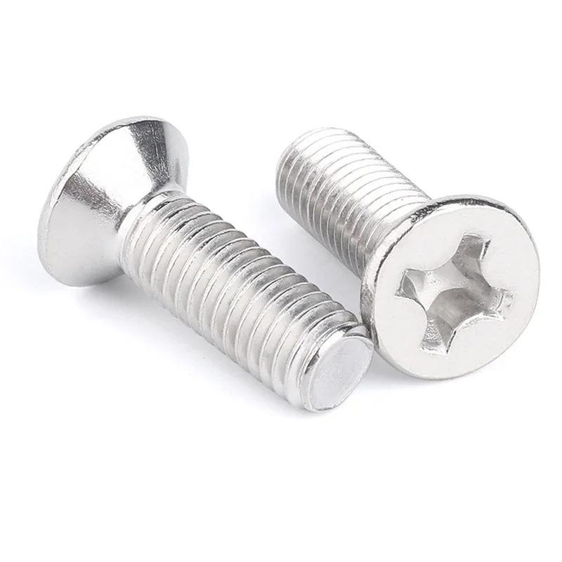 Tornillos de máquina avellanados de acero inoxidable 304, tornillo cruzado Phillips de cabeza plana M3 M4 M5, Kit de fijación de Hardware, 10/50 Uds.