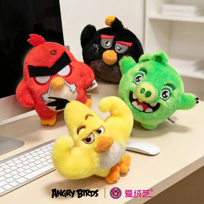 Angry Birds Plush Keychain Dolls - Cartoon Kawaii Toy Games Characters Red Yellow Blue Green Pig Bird Monkey Duck Pendants