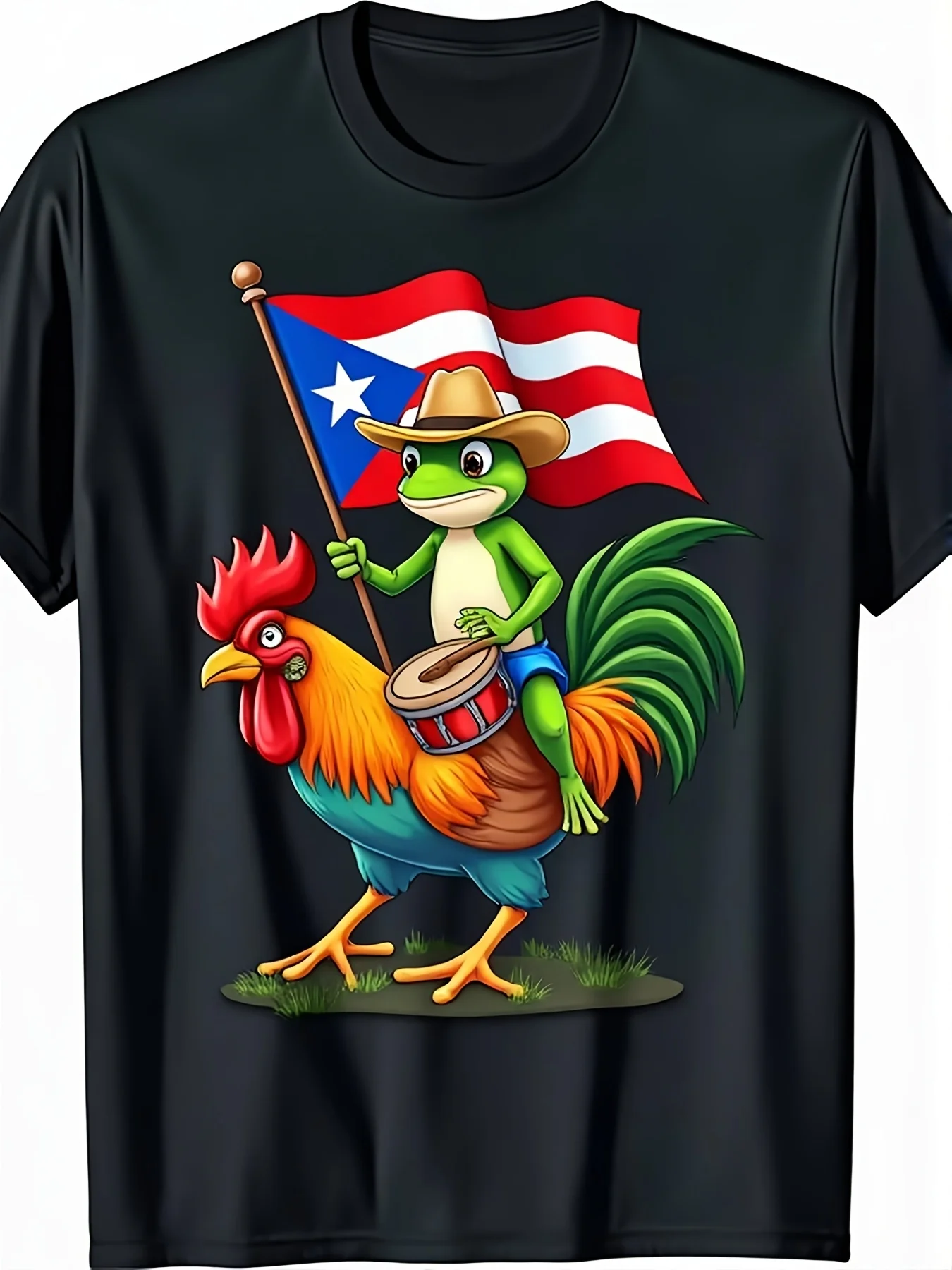 Couch Frog Puerto Rico R Tylenol T-shirt, Hot-selling Men's and Women's Same Short-sleeved Printed T-shirt 2026 Summer with Printed Pattern, Suitable for Daily Commuting and Outdoor Activities, Machine Washable