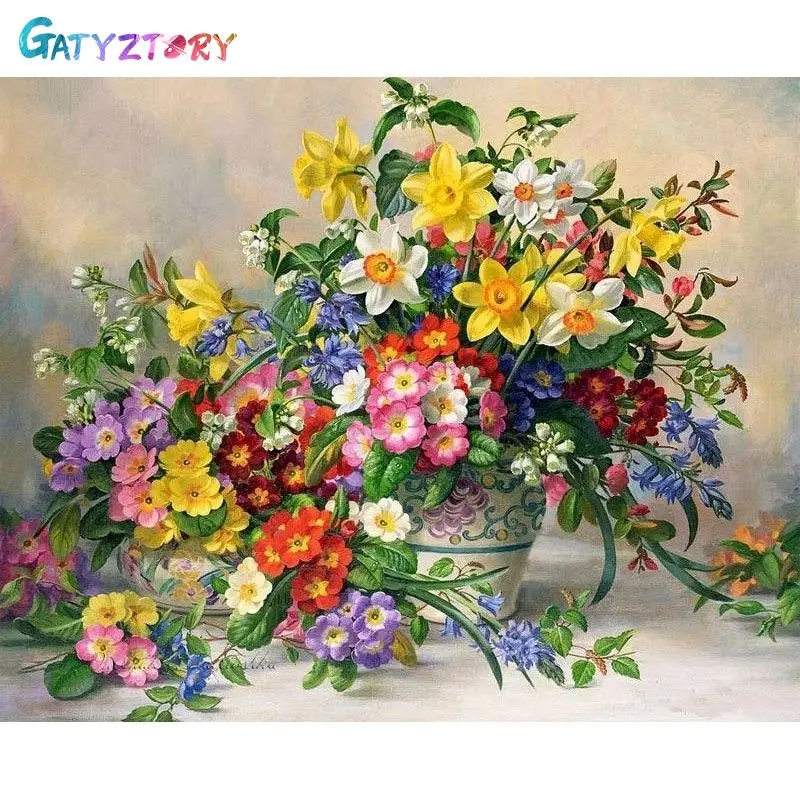 GATYZTORY Full Diamond Painting New Arrival Diamond Flowers Embroidery Cross Stitch Mosaic Deer 5D DIY Gift