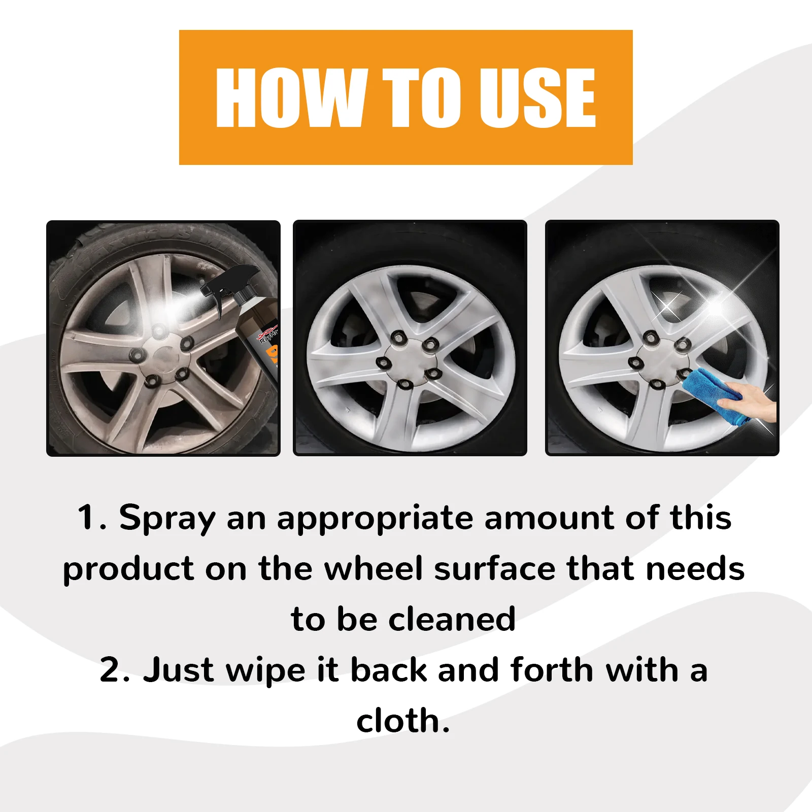 120ml Car Iron Remover Wheel Cleaner Wheel Hub Rust Removal Metal Disc Iron Powder Cleaner Chemical Reaction Car Detailing