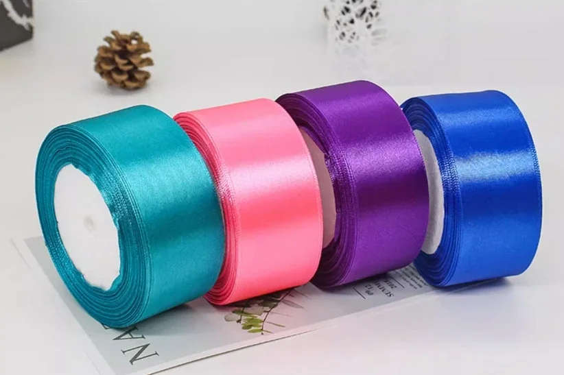 25yards/roll 4cm Satin Ribbon for Gift Wrapping Bows Making Floral Bouquets DIY Wreaths Sewing Projects Wedding Party Decor