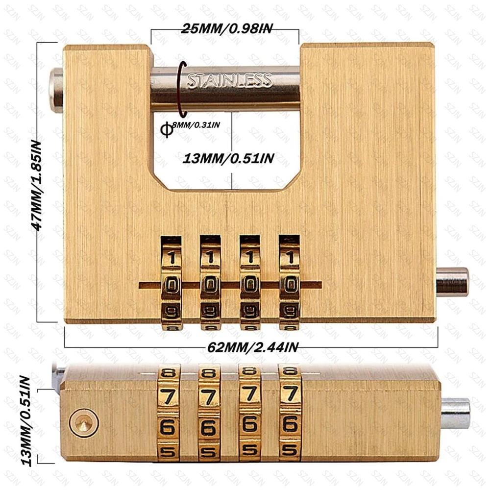 Lucchetto con password impermeabile Lucchetto di sicurezza pesante a forma di De utilizzato nei garage, armadietti, cancelli e serrature di protezione del magazzino