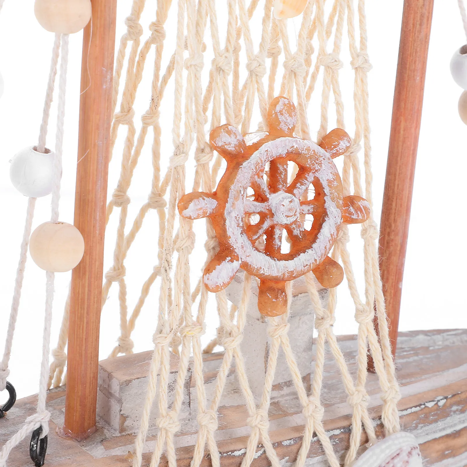 Elegant Vintage Sailboat Ornament Wooden Coastal Decor for Desk Bookshelf Mantel Table Nautical Theme Party Nursery Ocean Living view 6