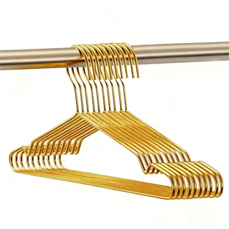 Gold Hangers for Clothes, Ultra Thin Metal Clothes Hangers Heavy Duty Coat Hanger for Dress Skirts Pants Bra Underwears, Space