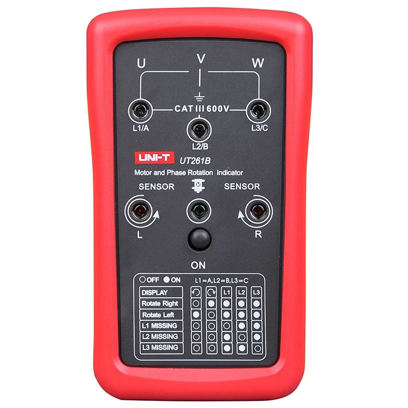 UNI-T UT261A UT261B 3 المرحلة تسلسل متر المرحلة المفقودة موتور دوران مؤشر التيار المتناوب الجهد تردد المرحلة تسلسل الكاشف