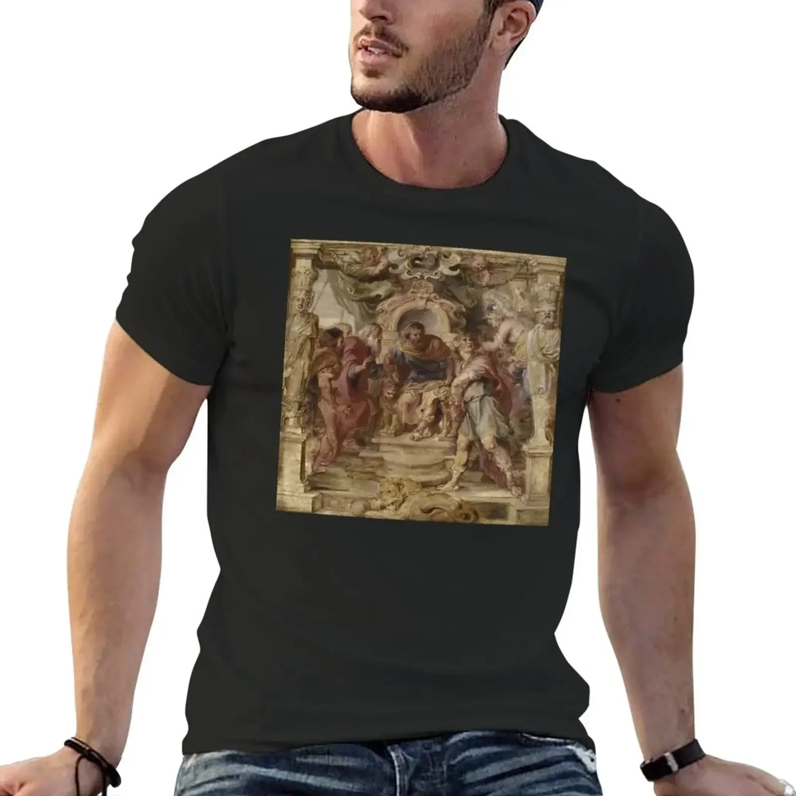 2024 100% Cotton The Wrath of Achilles T-Shirt oversized sweat boys animal print T-shirts for men oversized streetwear vintage