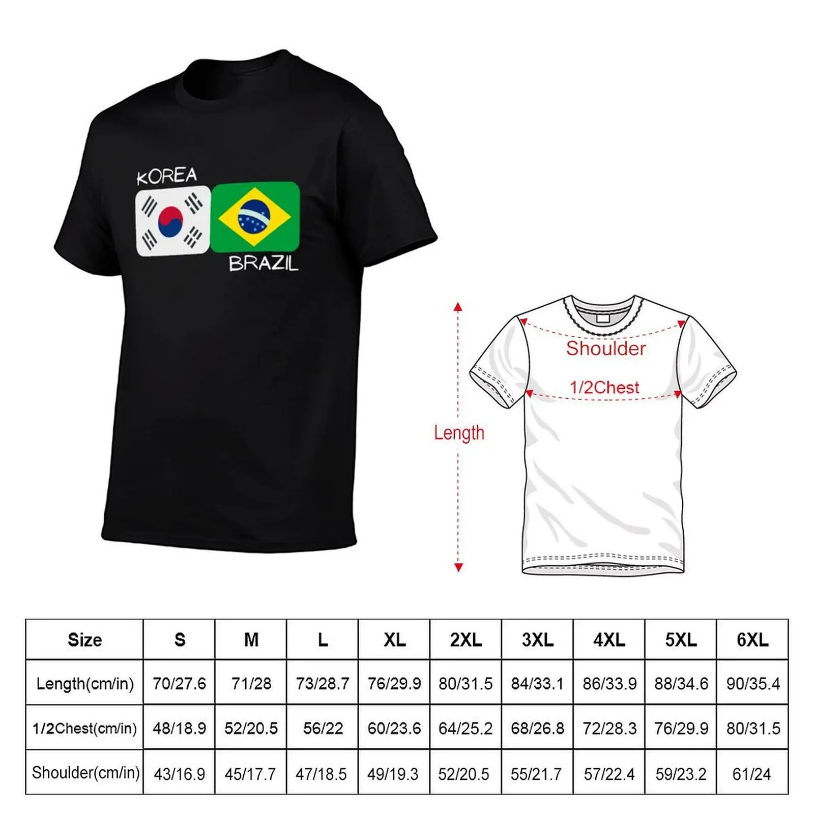 Korean Brazilian - Korea and Brazil T-Shirt man t shirt graphic t shirt man designer man tshirt T-Shirt