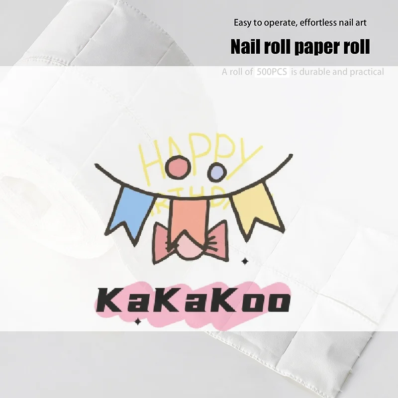 500Pcs/Roll Nail UV Gel Polish Remover Cotton Clean Pads White Torn Off Lint Free Nail Wipes Makeup Soak Nail Art Manicure Tool