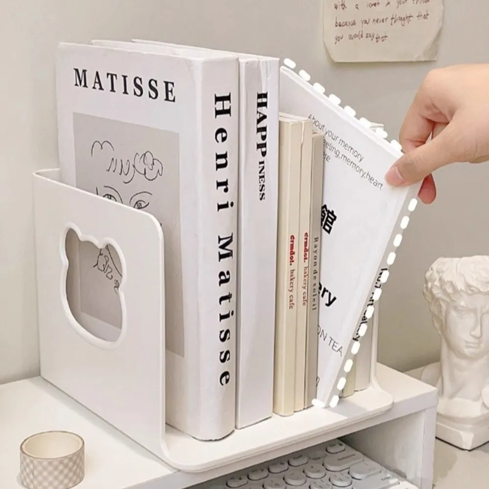 Creative Multi-layer Book Stand Divide Design hollow Bear Desktop Bookshelf Storage Rack Home Organizer