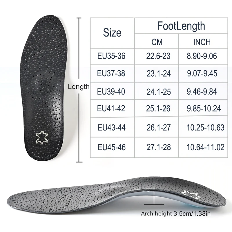 1/3Pairs Arch Support Insoles Artificial Leather Orthopedic Shoes Sole Breathable And Wear-resistant Insoles Suitable Flat Feet