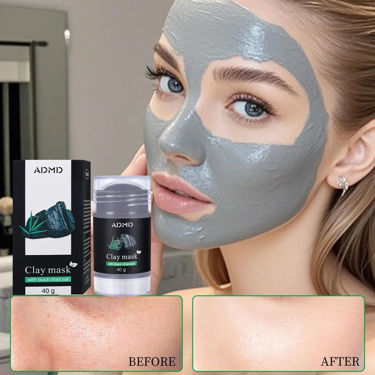

Bamboo charcoal mud film stick deep cleaning oil control application mask adsorption shrinkage pore cleaning mud film Skincare