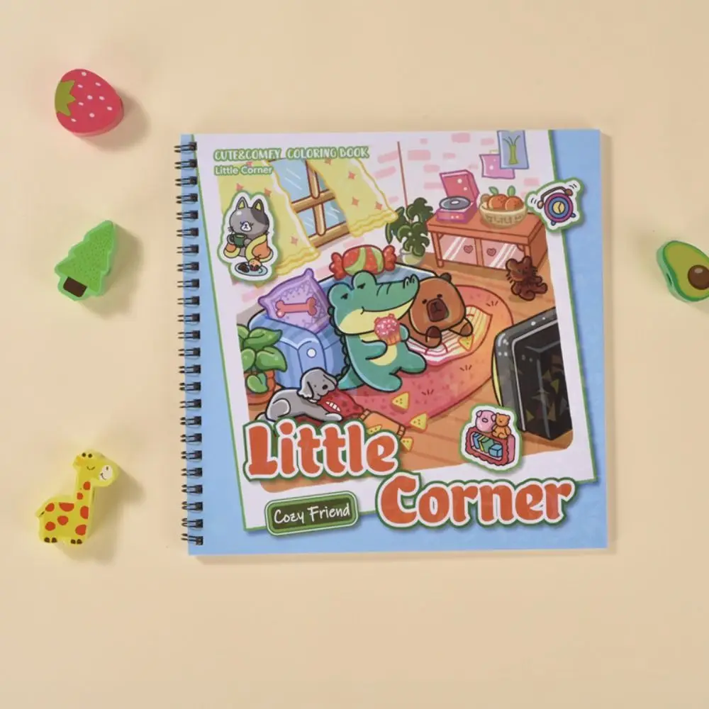 Cartoon Relaxation Gift Coloring Book Educational In Cozy Moments Graffiti Painting Book Doodles Book Adults and Teens