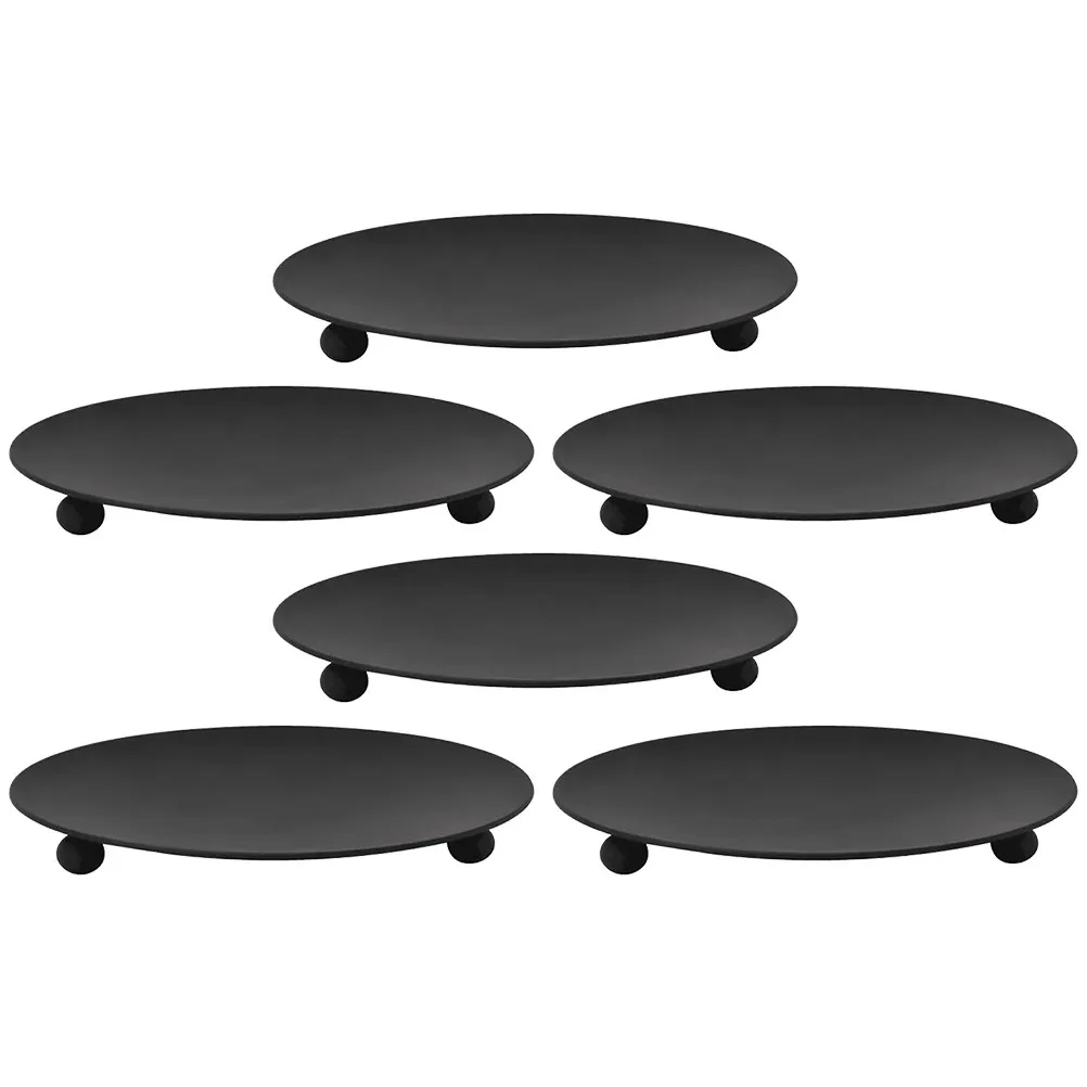 6Pcs Iron Plate Set Simple Elegant Display Tray for Banquet Wedding Party Daily Use Essential Oil Incense Cones
