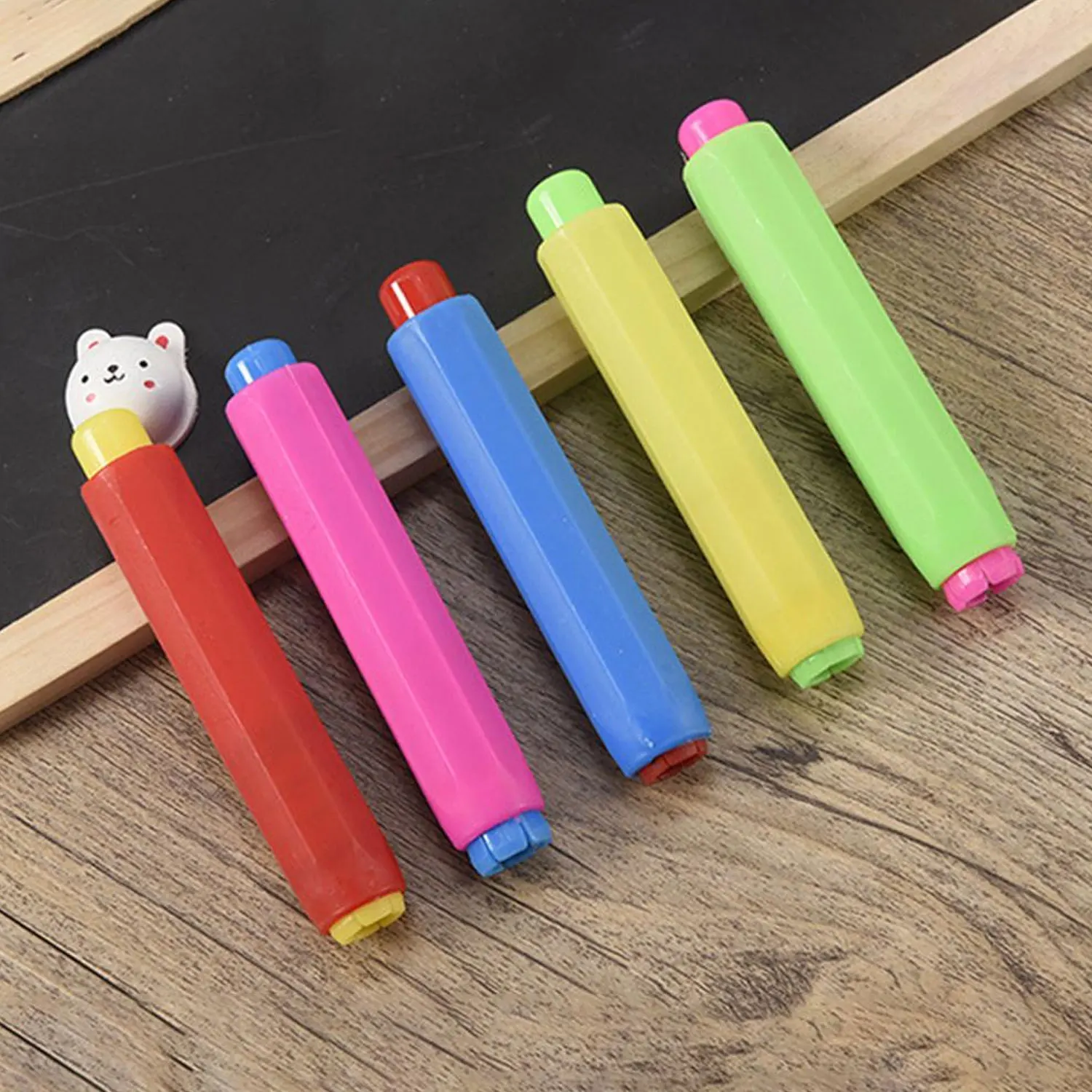 5pcs Adjustable Health Non-toxic Chalk Holder Chalk Clip Colourful Chalk Holders Clean Teaching Hold for School Home Supplies