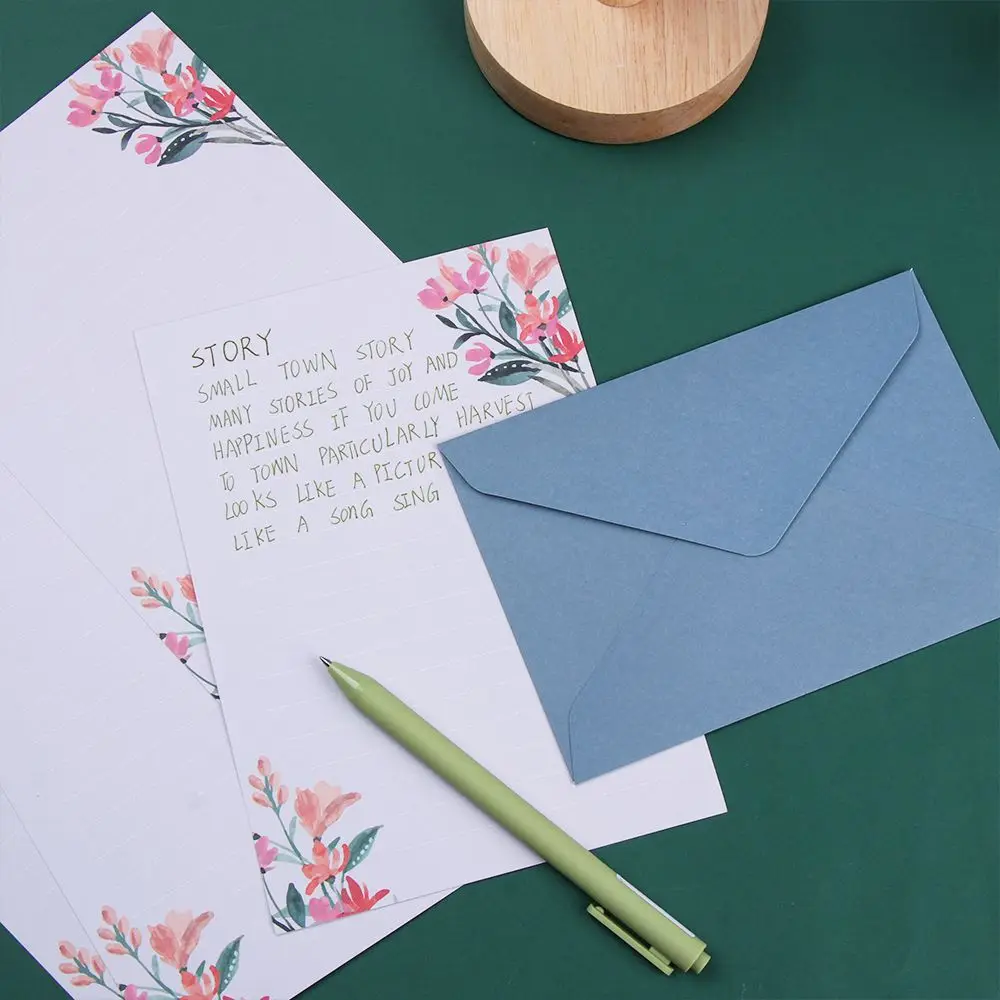 6pcs Printed Flower Set Envelope kawaii Stationery Wedding Greeting Card Envelope Invitation Letter Paper Office School Supplies