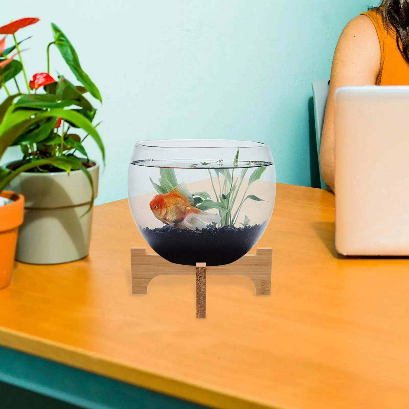 Exquisitely Crafted Wood Base Stand for Vases Bottles Fish Bowls Planters Dog Bowls Beverage Dispensers Living Room Kitchen