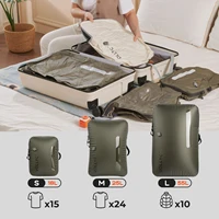 FLEXTAIL X VOLLYC EZYPACK - Bolsa de almacenamiento al vacío de 18-55 L, bolsa de almacenamiento de ropa reutilizable, bolsa de equipaje de mochila de compresión de viaje