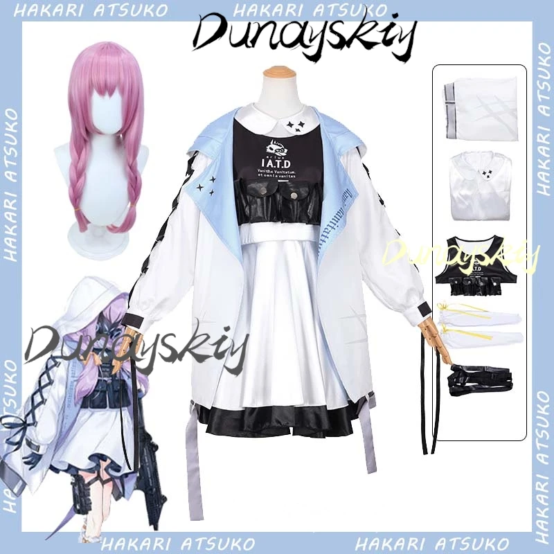 Hakari Atsuko Costume Cosplay Parrucca viola Anime Blu Archivio Cappotto Abito Copricapo Lolita Abiti per le donne Gioco di ruolo personalizzato
