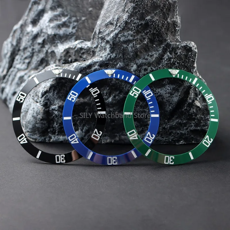 38 مللي متر سبائك السيراميك ساعة الحافة إدراج حلقة المنحدر صالح 40 مللي متر التلقائي الميكانيكية ل NH35/34 GMT الغوص ساعة جزء ملحق