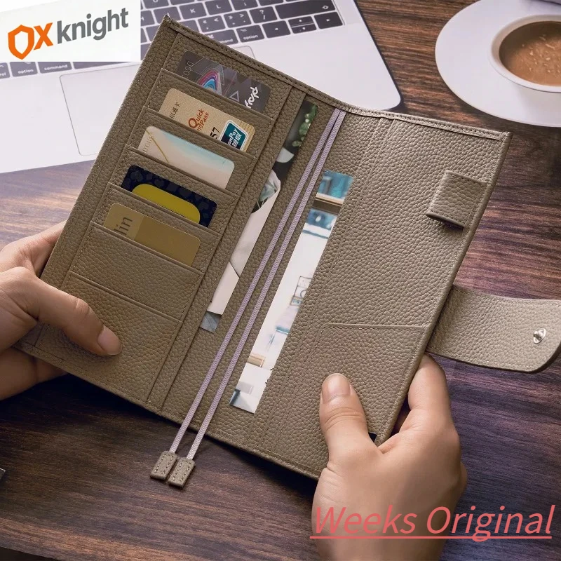 

OX KNIGHT 2026 Новая оригинальная обложка для блокнота из кожи с текстурой личи, еженедельный планировщик для Hobonichi с задним карманом, канцелярские товары для дневника