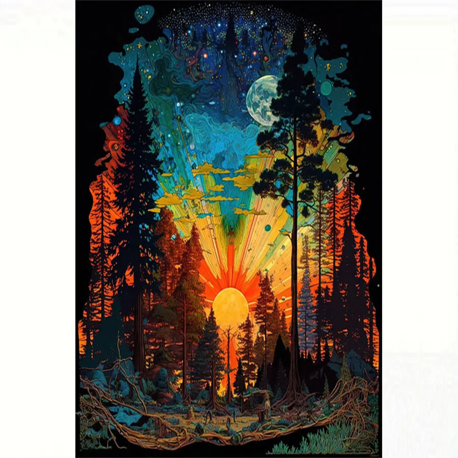 

DIYDreamy Starry Sky Forest Jigsaw Puzzles for Adults Focus Enhancement Therapy Office Decor Meaningful Retirement Gift