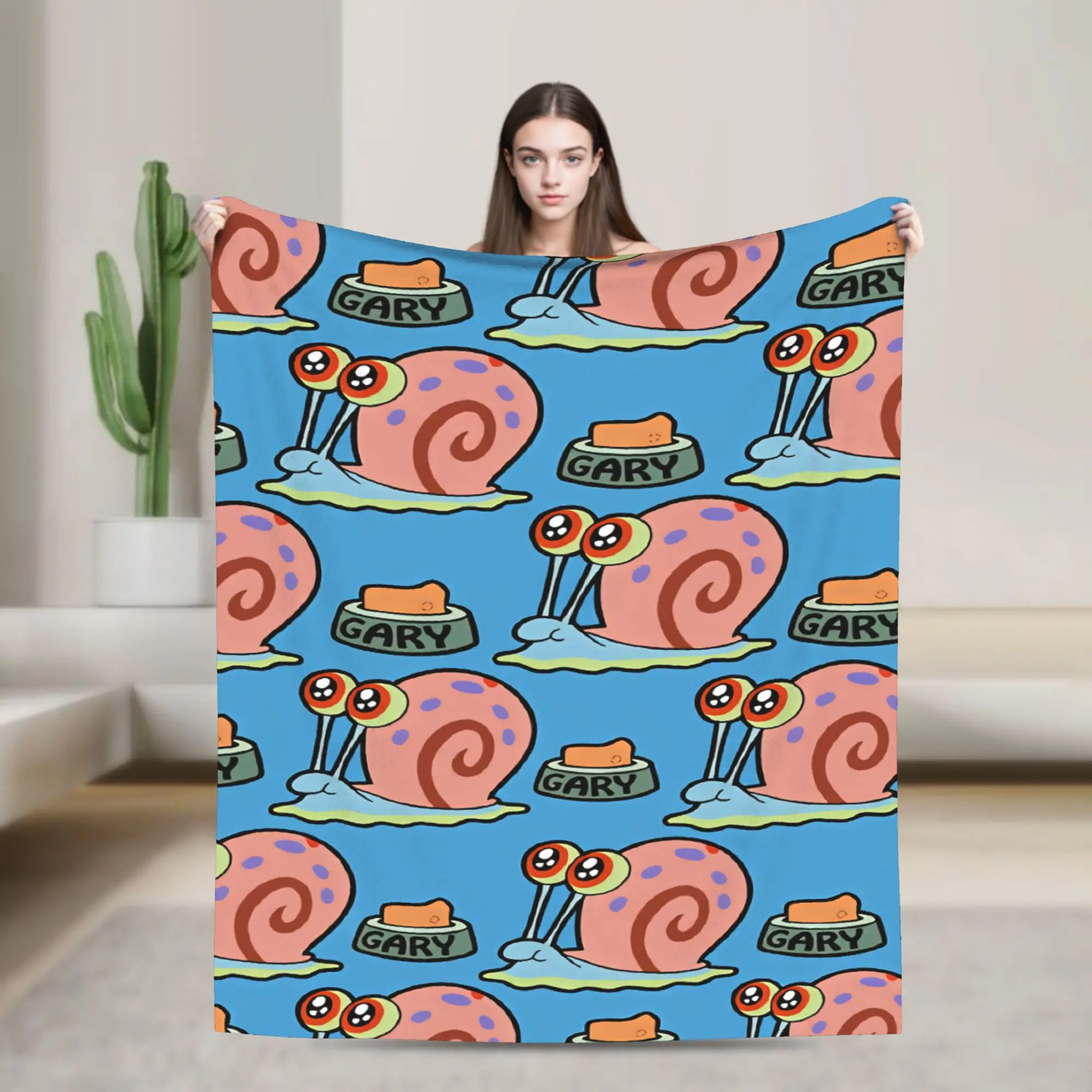 SpongeBobs Plankton  Flannel Blanket Winter  Super Warm Throw Blanket for Boy Girl Couch Bed Print Bedspread Sofa Bed Cover