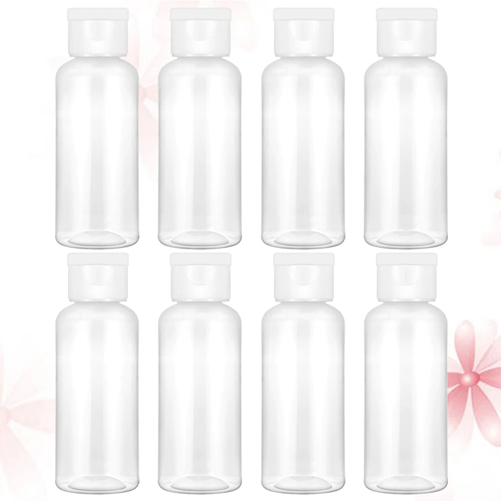 

8pcs 50Ml Portable Clamshell Empty Spray Bottles For Essential Oils Lotion Shampoo Leakproof Travel Containers Camping