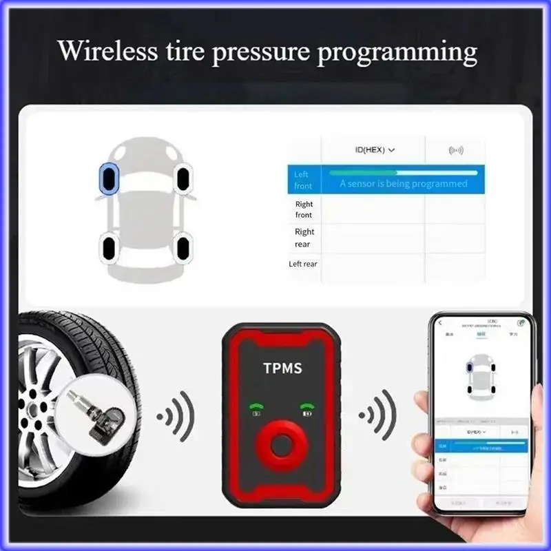 

A82E-Programable TPMS Sensors 2 In 1 433Mhz+315Mhz Support Programing With CELL PHONE Tool