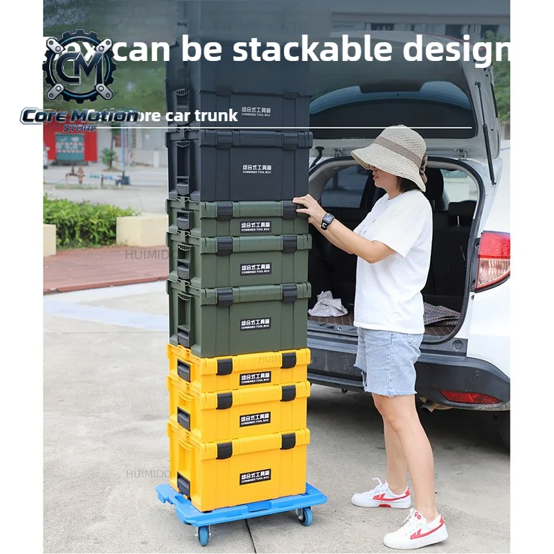 Large Space Stacked Tool Box Set Hardware Combined Toolbox Multi-purpose Plastic Tool Storage Case Household Tools Organizer