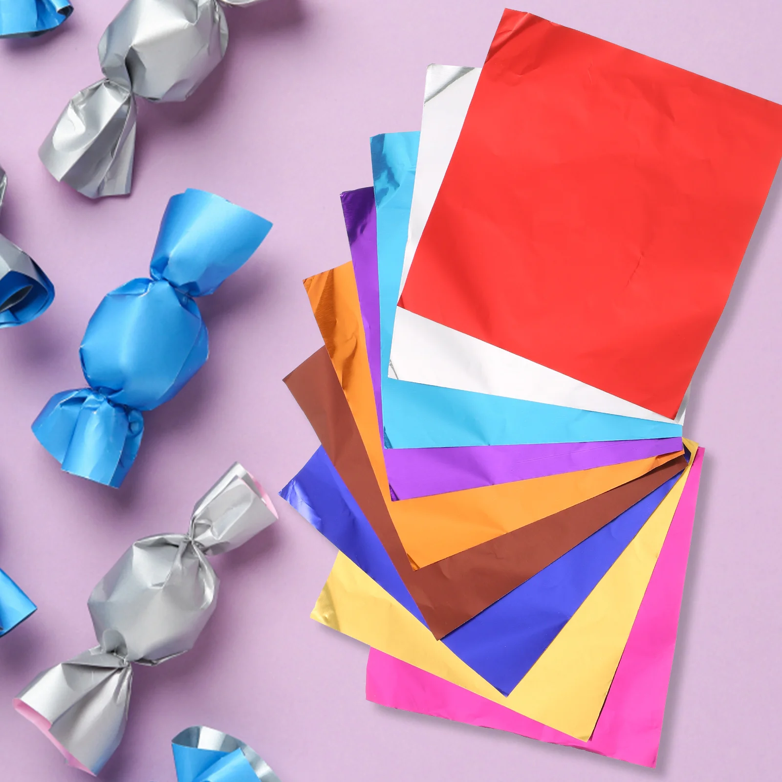 

200pcs Colorful Foil Candy Wrappers For Chocolate Caramel Diy Crafts Party Favors Birthday Wedding Holiday Dessert Packaging