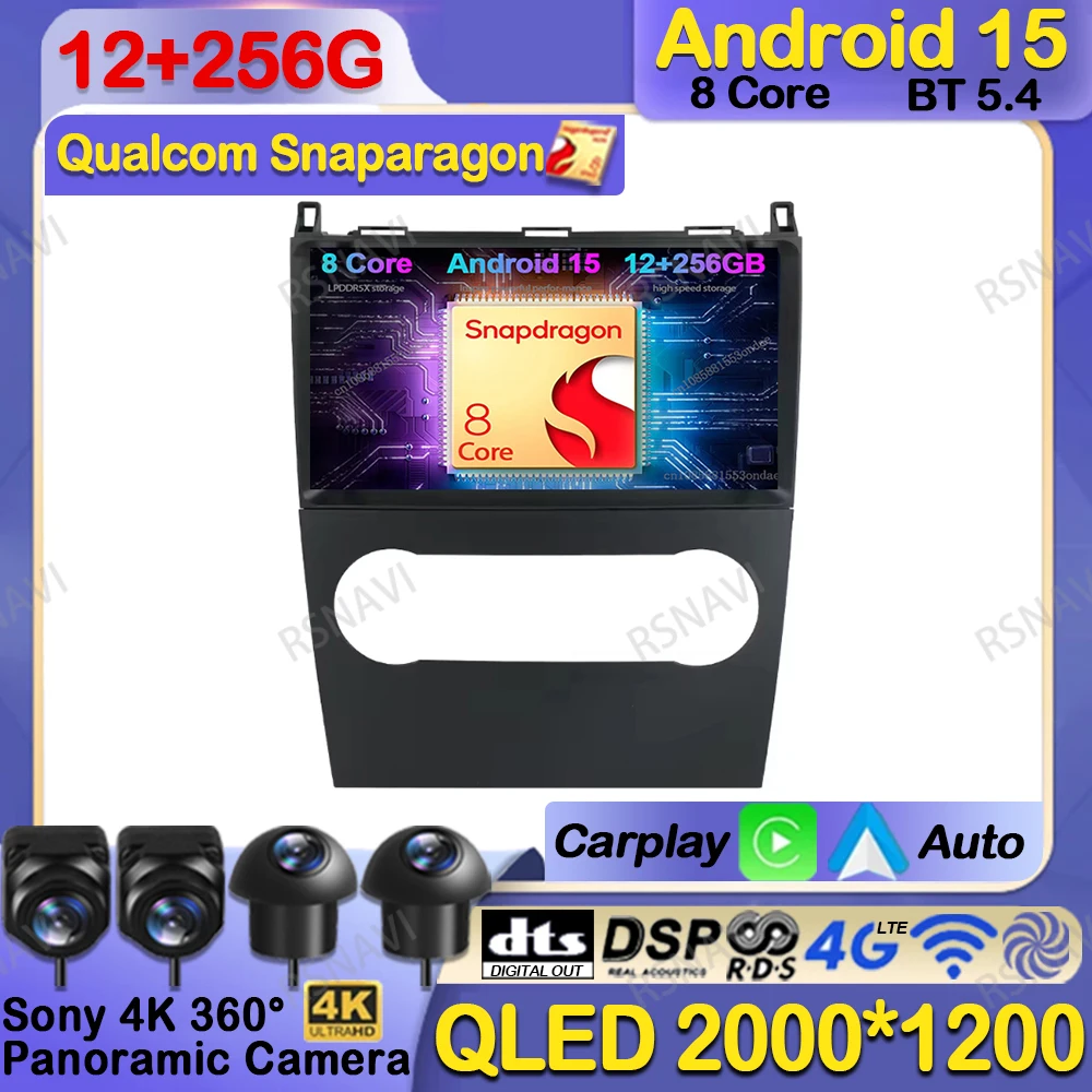 

Car Radio Android 15 For Mercedes Benz B200 Sprinter W906 W639 A B Class W169 W245 Viano Vito-2 5G WIFI QLED DSP Navigation BT