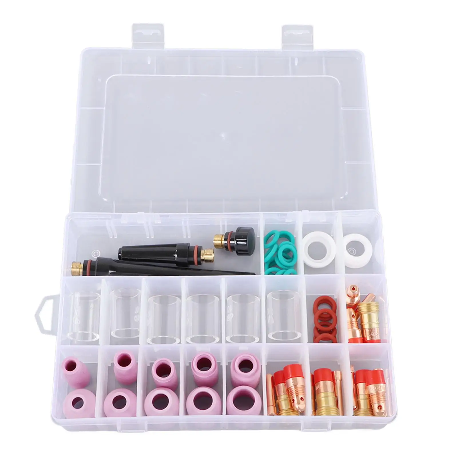 

55 Pcs TIG Welding Consumables Ceramic Nozzle Heat Resistant Glass Cup Accessory for wp 17 for wp 18 for wp 26 Torch