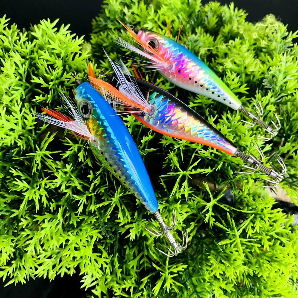 55mm 5,3g UV Horizontal Tintenfisch Jig Leuchtende Meer Angeln Zubehör Künstliche Köder Octopus Köder – Detail 15