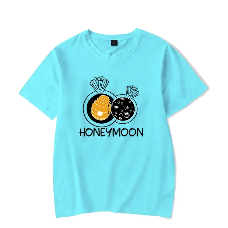 Honeymoon Sweet Couple Tshirt Honey Diamond Ring Graphic T Shirts Harajuku Korean Top Oversize Tees  Kawaii Clothes for Couples