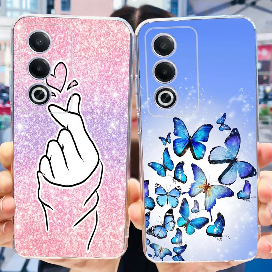 For Oppo A80 5G Case CPH2639 Cute Cat Butterfly Painted Cover Soft Slim Phone Case For Oppo A3 Pro A3Pro OppoA80 5G Fundas Coque