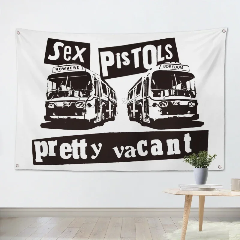 The Sex Pistols Music Band Banners Wall Flags Tapestry Cloth Art Bar Cafe Hotel Theme Background Decoration