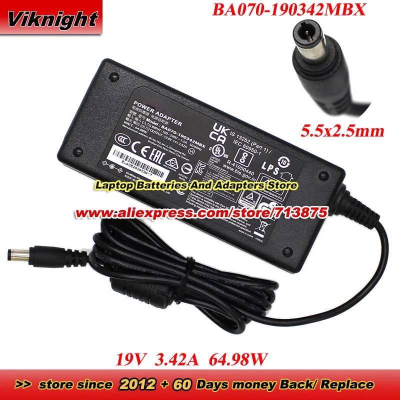 

Подлинная для BILLION BA070-190342MBX Адаптер переменного тока 19V 3.42A 64.98W Адаптер питания с наконечником 5.5x2.5mm Блок питания