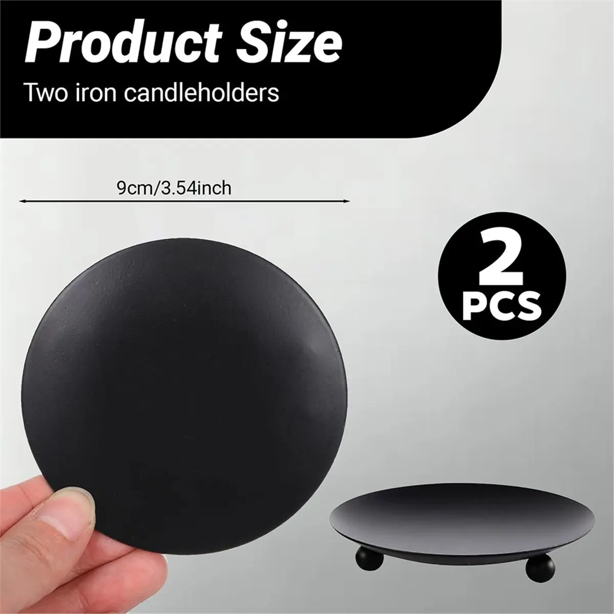【AT48】 NEW Metal Candle Plates for Pillar Candles, Decorative Iron Candle Dish Stands, Ideal for Weddings and Home Decor