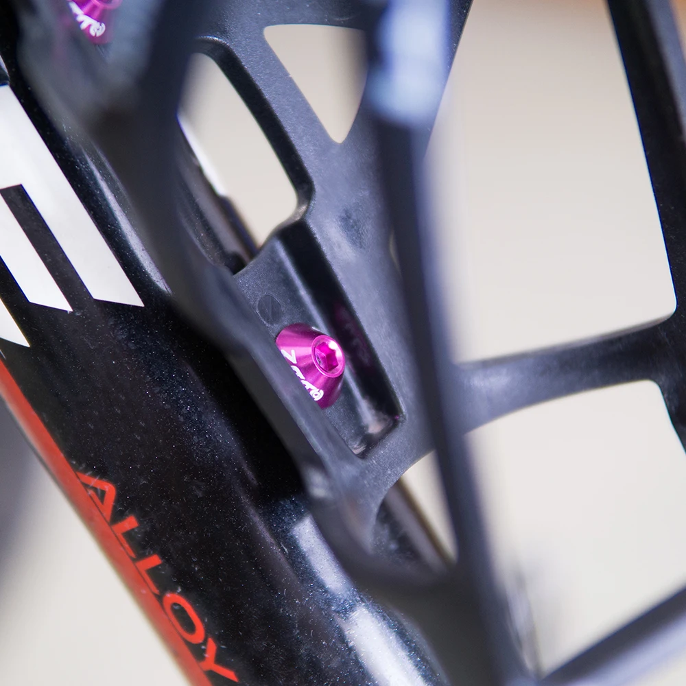 ZTTO Aluminiumlegierung M5x10mm Schraube Schwarz Rot Lila Gold Grün M5 Bolzen Fahrrad Flaschenhalter Ultraleichte Innensechskantschrauben – Detail 3