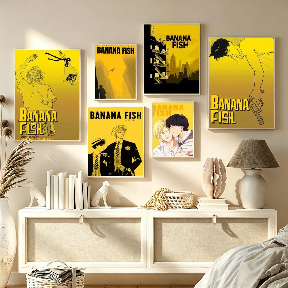 Anime B-BANANA FISH Poster Modern  Wall Art Aesthetic Minimalist Bedroom Decor Cafe Home Gift