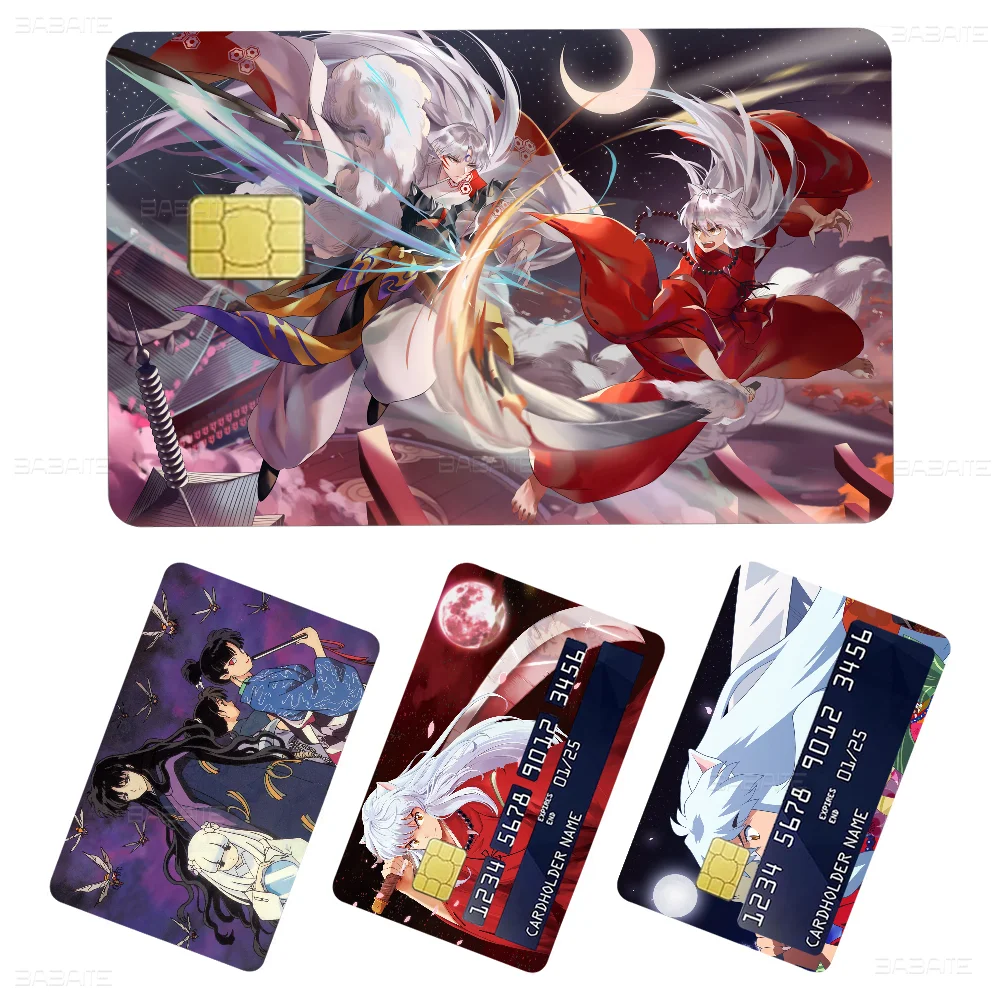 Inuyasha Anime 2024 Anime Cartoon Skin Stickers Film Tape Case For Big Credit Debit Card Front Side