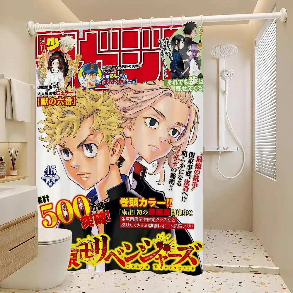 اليابان أنيمي طوكيو المنتقمون دش الستار الصيف شاطئ الحمام ديكور دش الستار ، مقاوم للماء