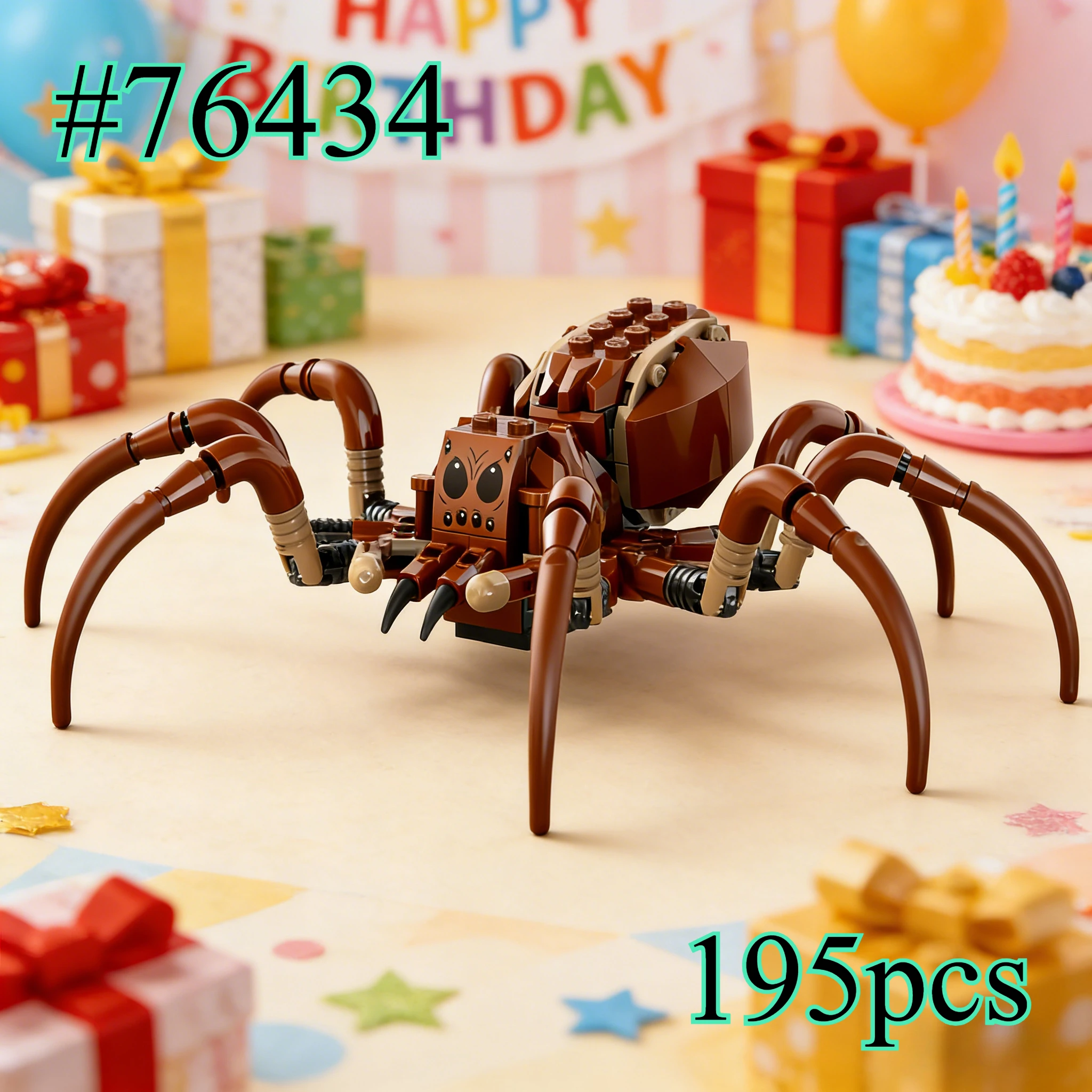 Brown Small Spiders Model 76434 Building Blocks Sets Suitable for Birthday Gifts Compatible with Legoed Particles ，195pcs.